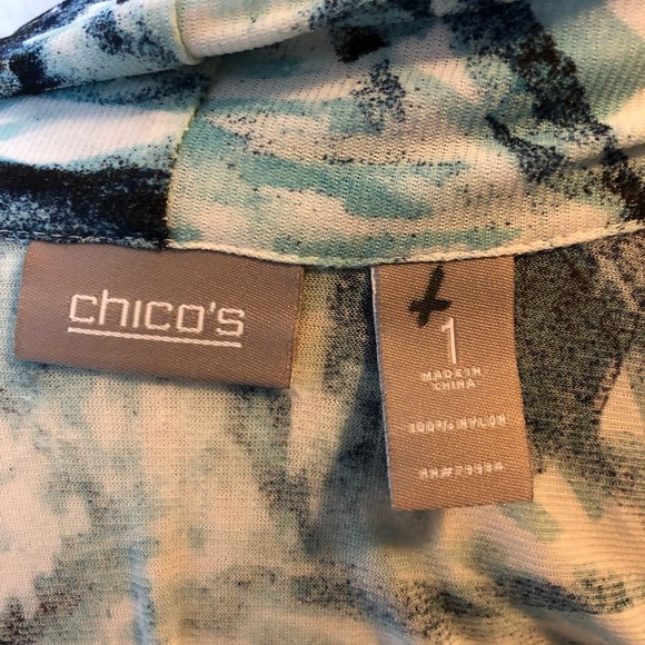 Chico's Size 1 Open Front Cardigan 3/4 Sleeve - Picture 5 of 5